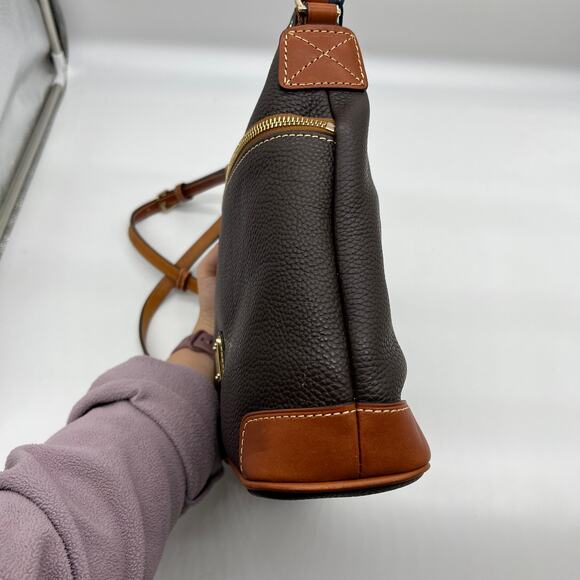 Dooney & Bourke Pebble Leather Crossbody Purse Brown T'moro - Picture 5 of 12